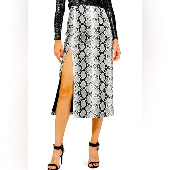 knee length dresses for ladies She's A Queen PU Midi Dress Tan Snake